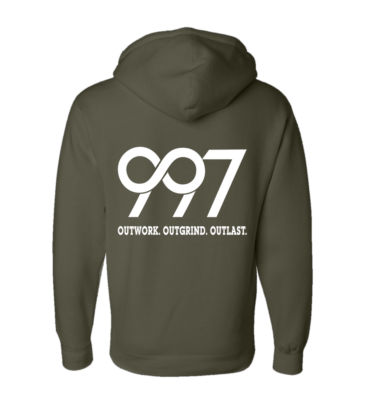 997 “Outwork. Outgrind. Outlast.” Motivational Hoodie