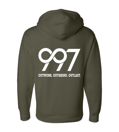 997 “Outwork. Outgrind. Outlast.” Motivational Hoodie